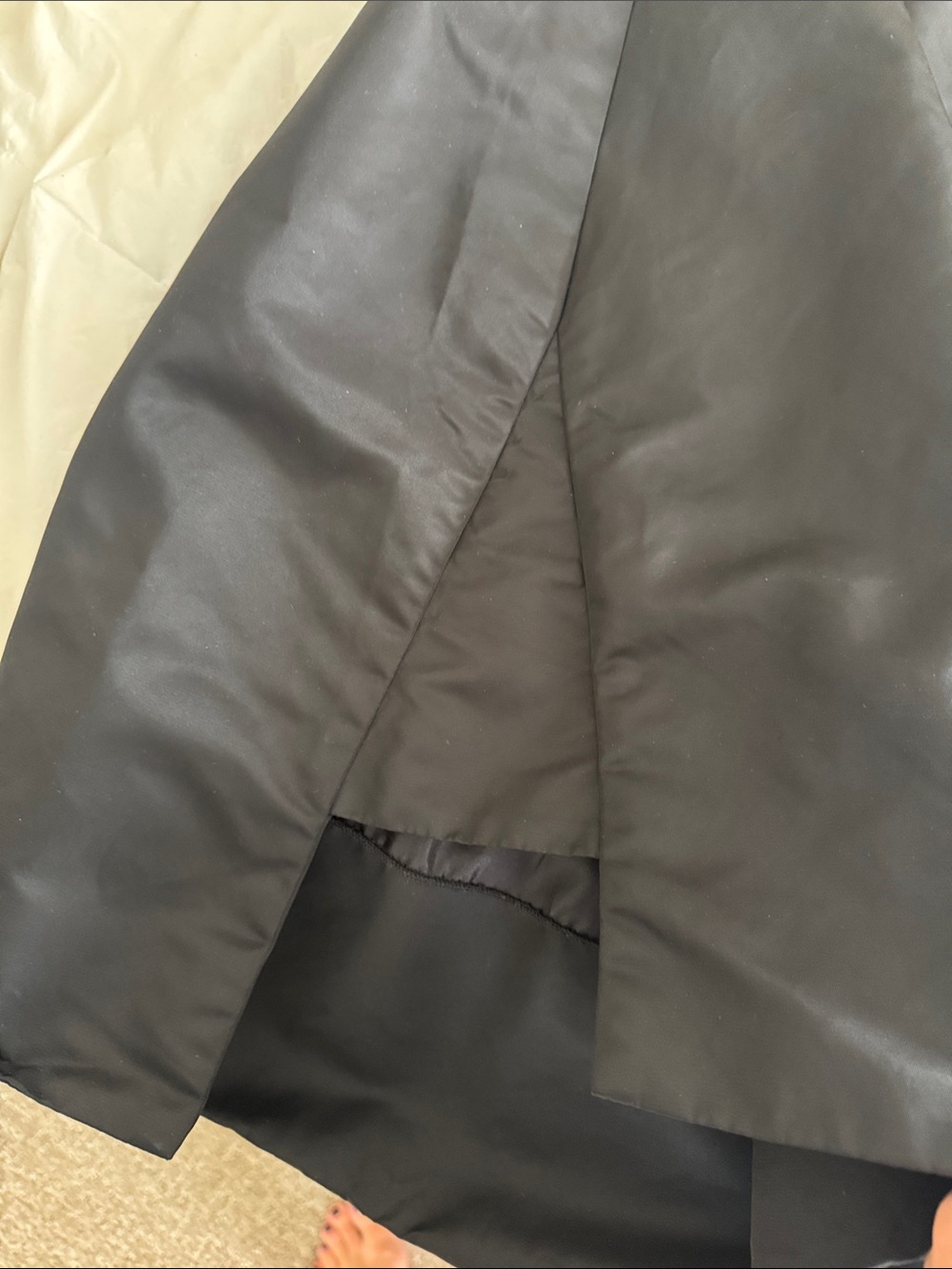 Vintage ! Prada Black ' Satin A-Line Tank Top with Logo Pocket - Picture 5 of 8